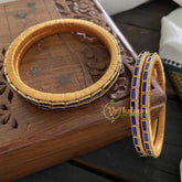 Single Line Kundan Bangle-Lines-Blue-Opaque-G3682